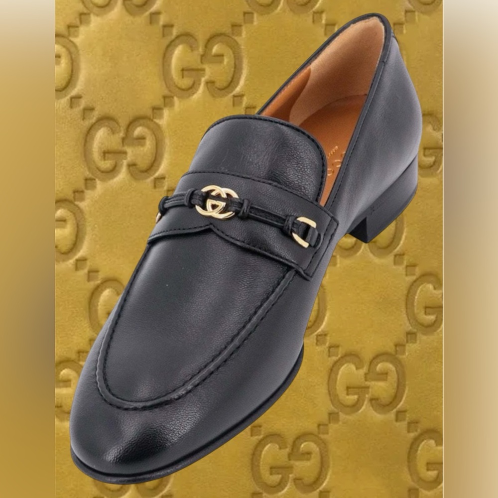 Brand New Gucci Black Loafers with Gold Detail - ( No Low Ball Offers Please ) - Picture 4 of 10